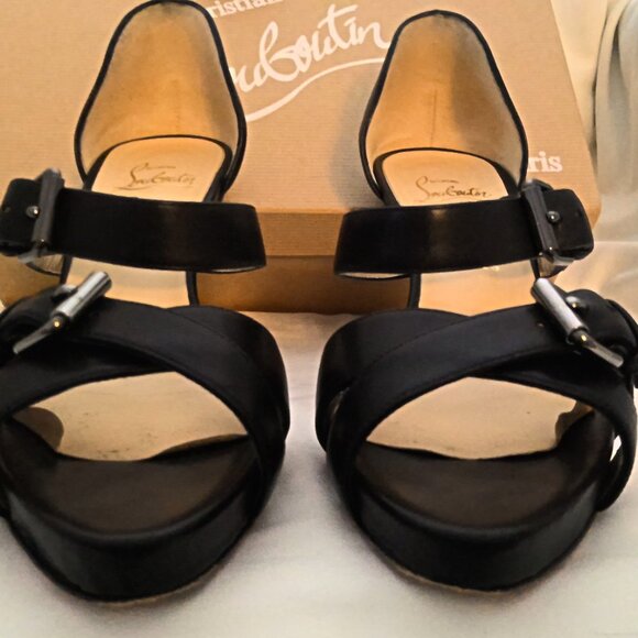 Christian Louboutin, Black Calfskin Leather, Size 38, Red Bottom - Picture 7 of 10
